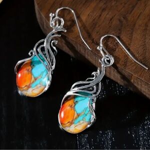 Vinegar-type resin earrings. Alloy. A great gift option.🎁🎁
